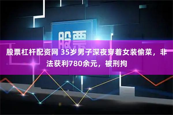 股票杠杆配资网 35岁男子深夜穿着女装偷菜，非法获利780余元，被刑拘
