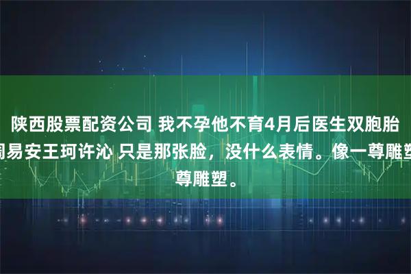 陕西股票配资公司 我不孕他不育4月后医生双胞胎 周易安王珂许沁 只是那张脸，没什么表情。像一尊雕塑。